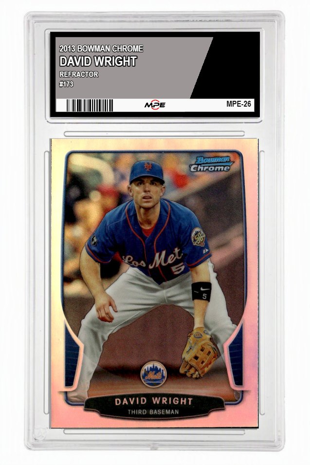 2013 BOWMAN CHROME REFRACTOR #173 DAVID WRIGHT MPE 9.5 MINT+ — graded card up for auction