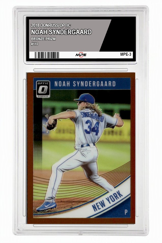 2018 DONRUSS OPTIC BRONZE PRIZM #110 NOAH SYNDERGAARD MPE 9.5 MINT+ — graded card auctioned from the MPE vault
