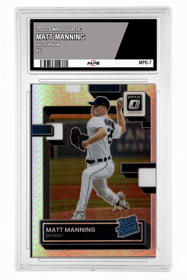 2022 DONRUSS OPTIC HOLO PRIZM #33 MATT MANNING MPE 9.5 MINT+ — graded card up for auction