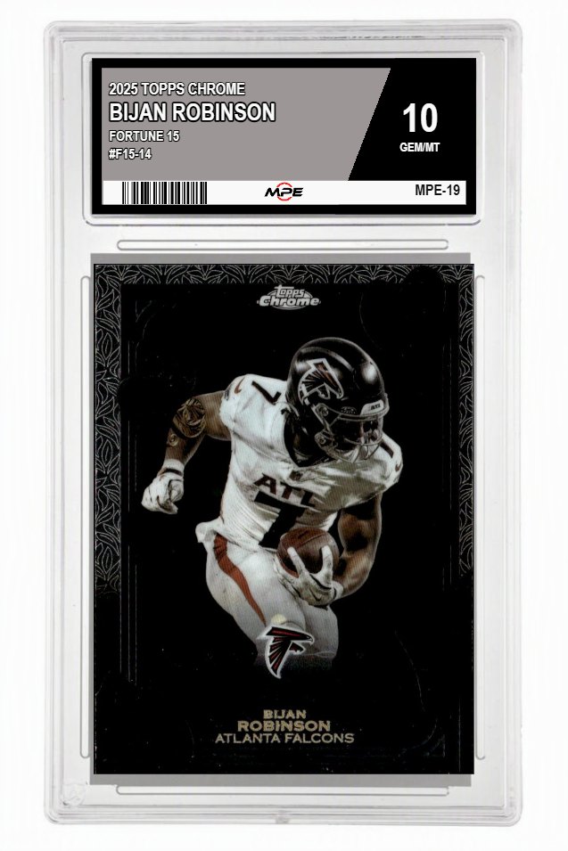 2025 TOPPS CHROME FORTUNE 15 #F15-14 BIJAN ROBINSON MPE 8.5 NM/MT+ — graded card up for auction