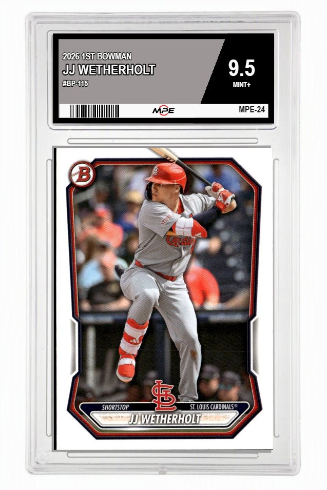 2026 1ST BOWMAN #BP-115 JJ WETHERHOLT MPE 9.5 MINT+ — graded card up for auction