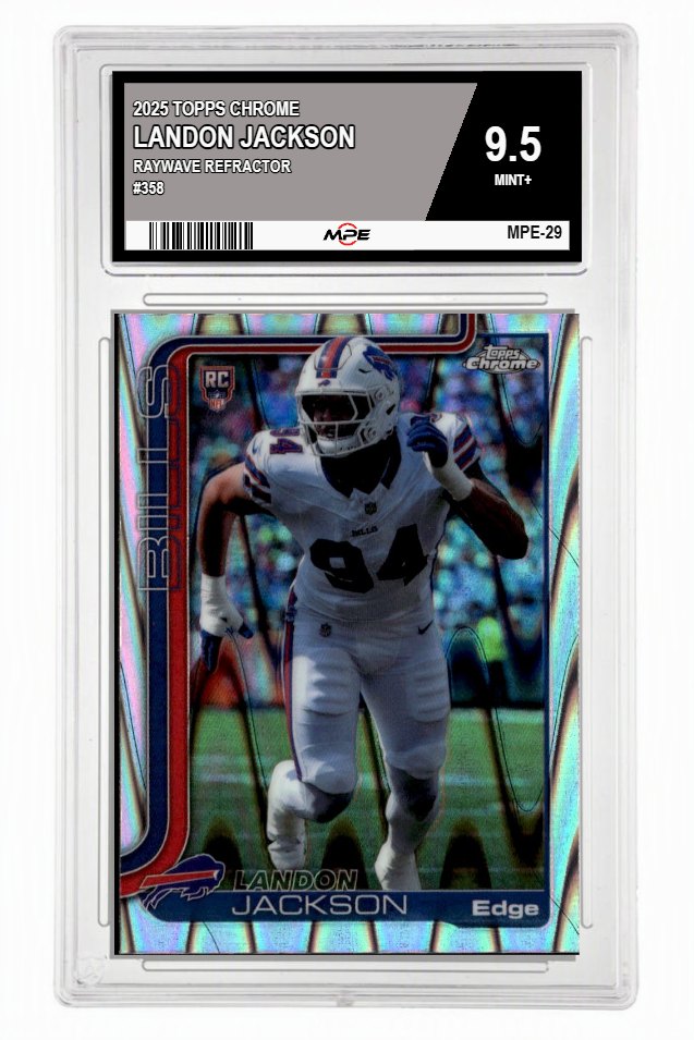 2025 TOPPS CHROME RAYWAVE REFRACTOR #358 LANDON JACKSON MPE 9.5 MINT+ — graded card up for auction