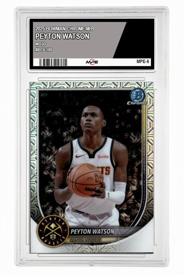2025 BOWMAN CHROME M B MOJO #BCV-180 PEYTON WATSON MPE 9.5 MINT+ — graded card up for auction