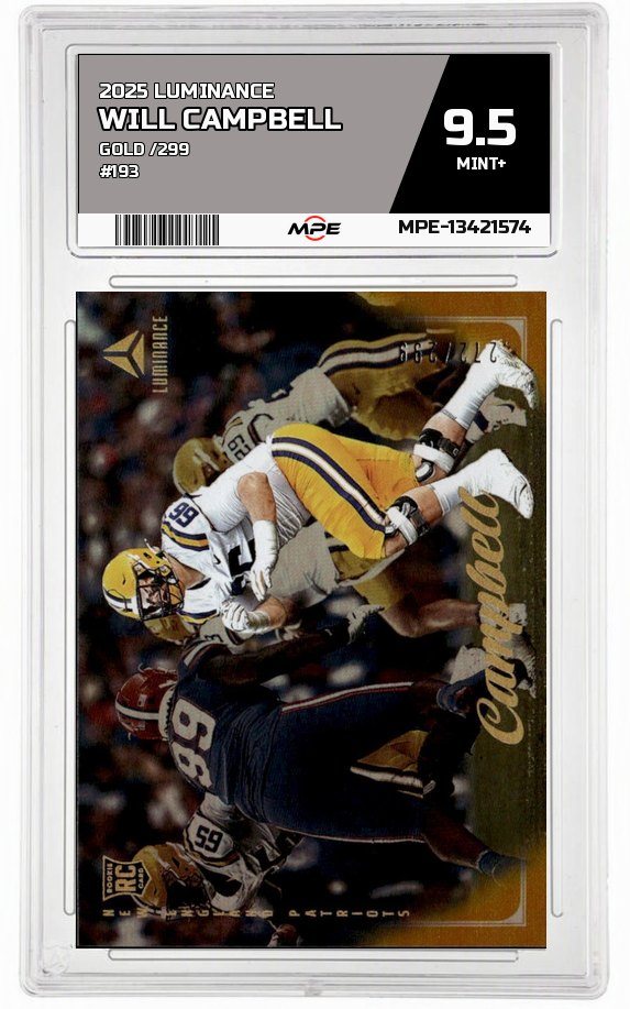 2025 LUMINANCE GOLD /299 #193 WILL CAMPBELL MPE 9.5 MINT+ — graded card auctioned from the MPE vault