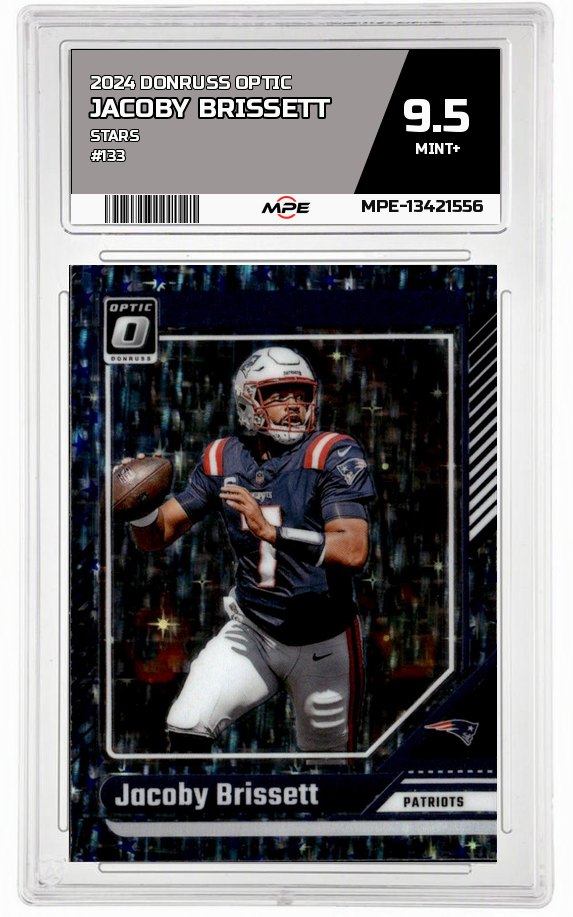 2024 DONRUSS OPTIC STARS #133 JACOBY BRISSETT MPE 9.5 MINT+ — graded card auctioned from the MPE vault