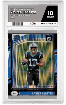 2024 DONRUSS OPTIC PURPLE SHOCK PRIZM #299 XAVIER LEGETTE MPE 10 GEM/MT — graded card up for auction