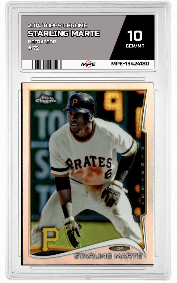 2014 TOPPS CHROME REFRACTOR #172 STARLING MARTE MPE 10 GEM/MT — graded card auctioned from the MPE vault