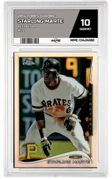2014 TOPPS CHROME REFRACTOR #172 STARLING MARTE MPE 10 GEM/MT — graded card up for auction