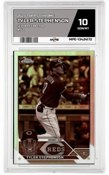 2023 TOPPS CHROME SEPIA REFRACTOR #162 TYLER STEPHENSON MPE 10 GEM/MT — graded card up for auction