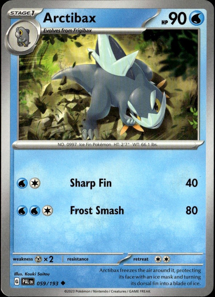 2023 Pokemon Pal Arctibax graded slab