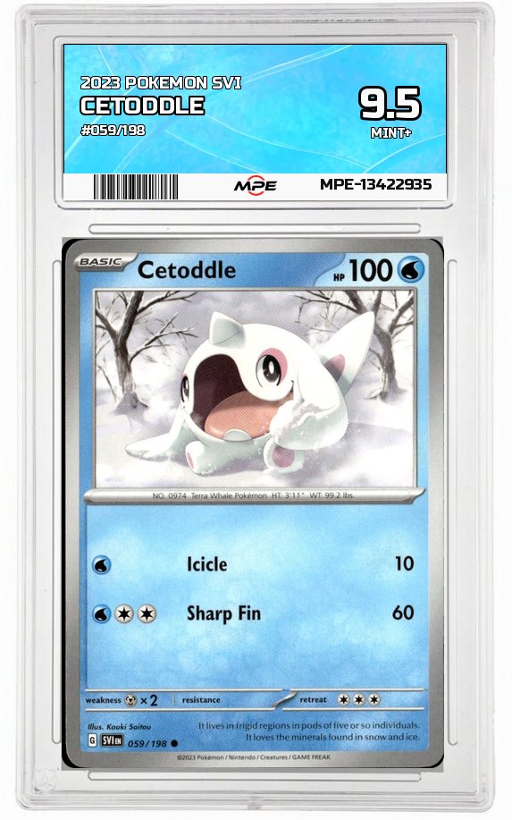 2023 POKEMON SVI #059/198 CETODDLE MPE 9.5 MINT+ — graded card up for auction
