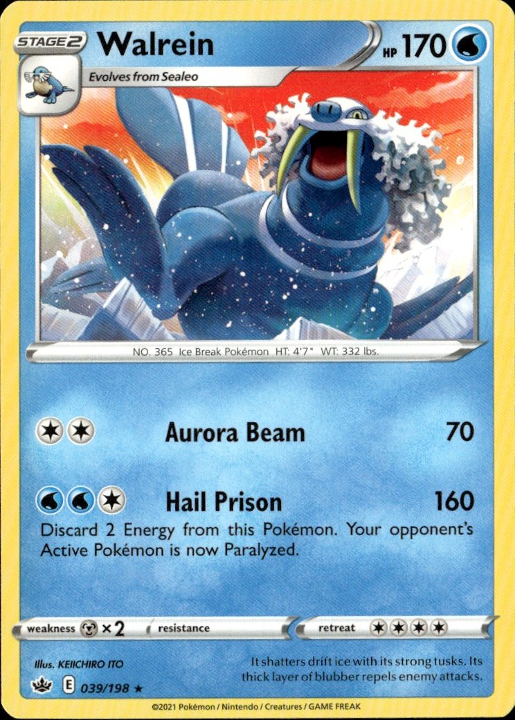 2021 Pokemon Sword And Shield Walrein graded slab