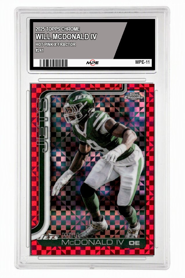 2025 TOPPS CHROME HOT PINK X-FRACTOR #241 WILL MCDONALD IV MPE 10 GEM/MT — graded card up for auction