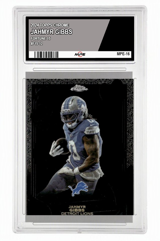 2024 TOPPS CHROME FORTUNE 15 #F15-12 JAHMYR GIBBS MPE 10 GEM/MT — graded card up for auction