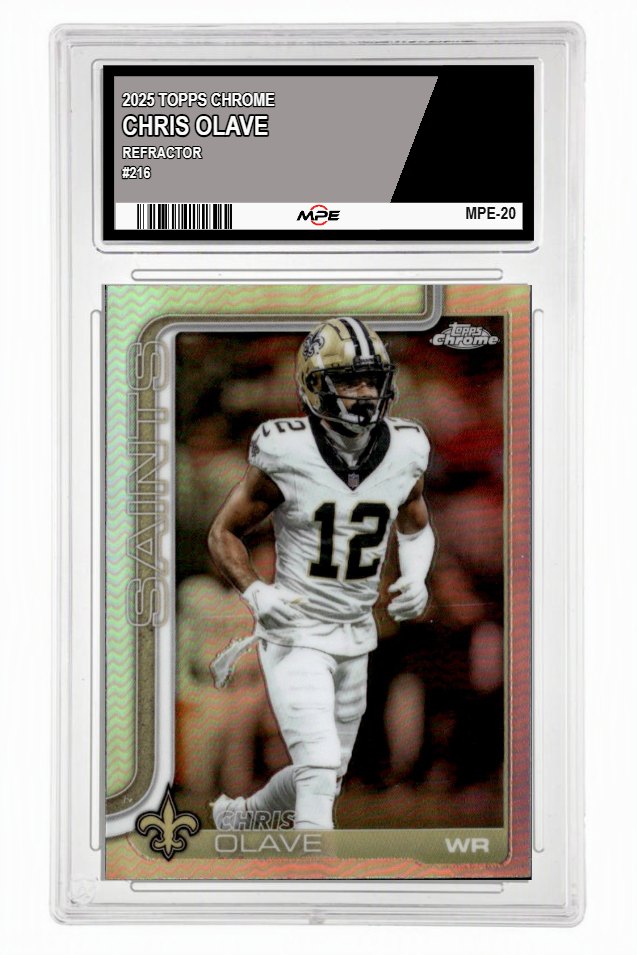 2025 TOPPS CHROME REFRACTOR #216 CHRIS OLAVE MPE 10 GEM/MT — graded card up for auction