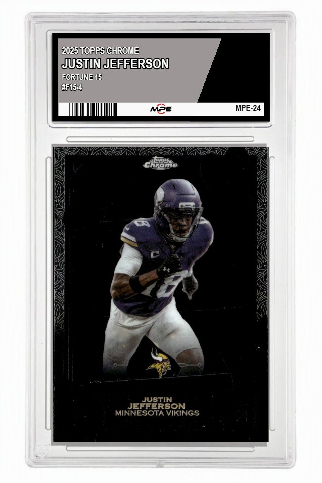 2025 TOPPS CHROME FORTUNE 15 #F15-4 JUSTIN JEFFERSON MPE 9.5 MINT+ — graded card up for auction