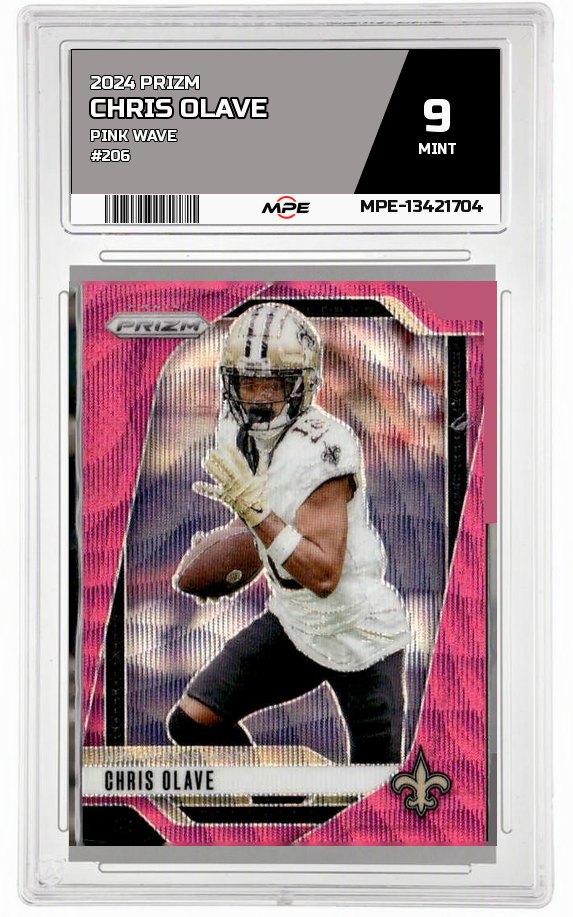 2024 PRIZM PINK WAVE #206 CHRIS OLAVE MPE 9 MINT — graded card auctioned from the MPE vault
