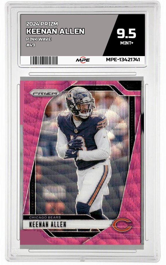 2024 PRIZM PINK WAVE #49 KEENAN ALLEN MPE 9.5 MINT+ — graded card auctioned from the MPE vault