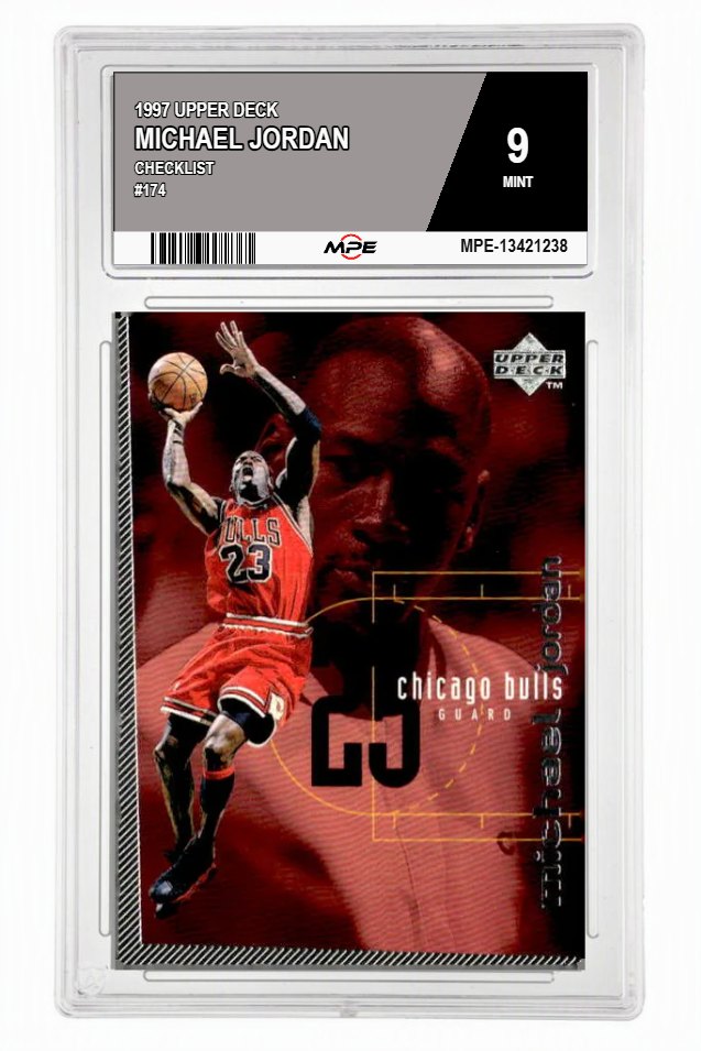 1997 UPPER DECK CHECKLIST #174 Michael Jordan MPE 9 MINT — graded card up for auction