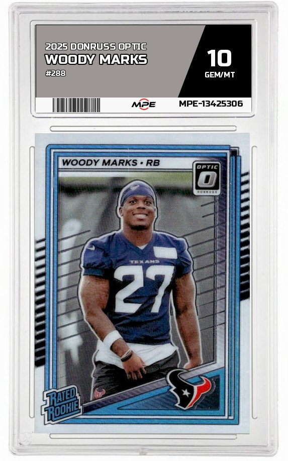 2025 DONRUSS OPTIC #288 WOODY MARKS MPE 10 GEM/MT — graded card auctioned from the MPE vault