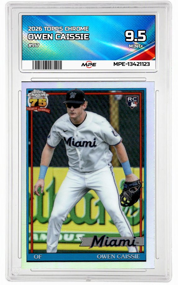 2026 TOPPS CHROME #917 OWEN CAISSIE MPE 9.5 MINT+ — graded card auctioned from the MPE vault