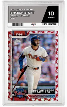 2026 TOPPS CHROME BASEBALL SEAM REF. #248 BRYSON STOTT MPE 10 GEM/MT — graded card up for auction