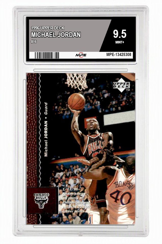 1996 UPPER DECK #16 MICHAEL JORDAN MPE 9.5 MINT+ — graded card up for auction