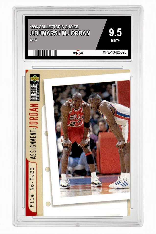 1996 COLLECTOR'S CHOICE #363 J.DUMARS / M.JORDAN MPE 9.5 MINT+ — graded card up for auction
