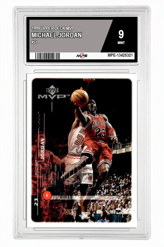 1999 UPPER DECK MVP #S1 MICHAEL JORDAN MPE 9 MINT — graded card up for auction