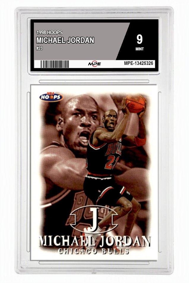 1998 HOOPS #23 MICHAEL JORDAN MPE 9 MINT — graded card up for auction