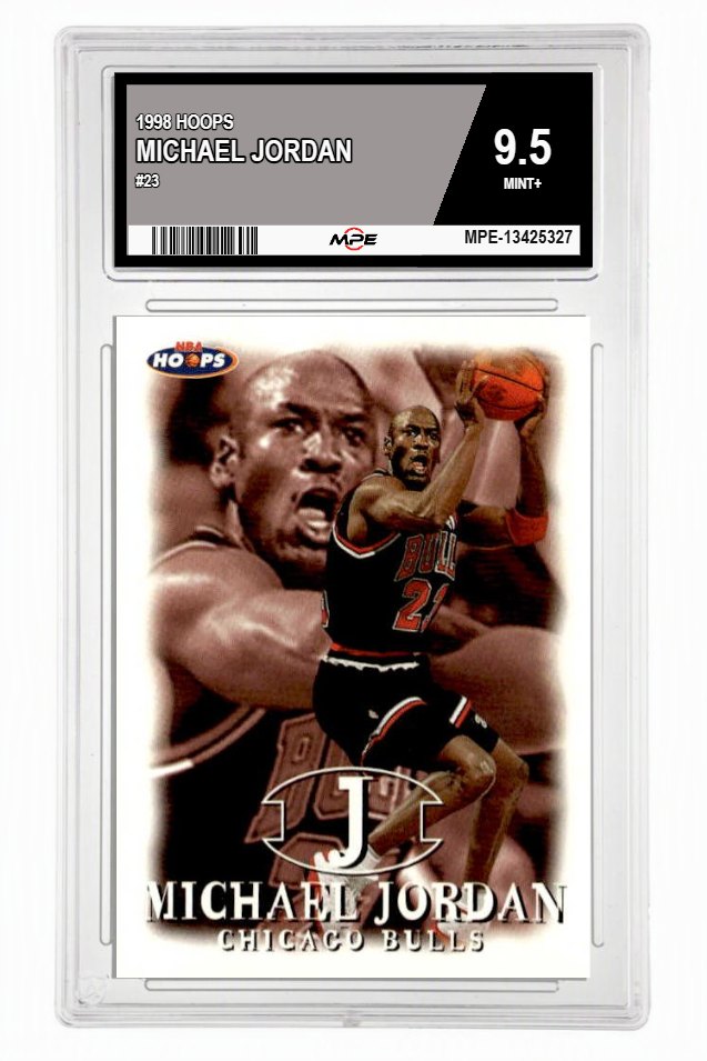 1998 HOOPS #23 MICHAEL JORDAN MPE 9.5 MINT+ — graded card up for auction