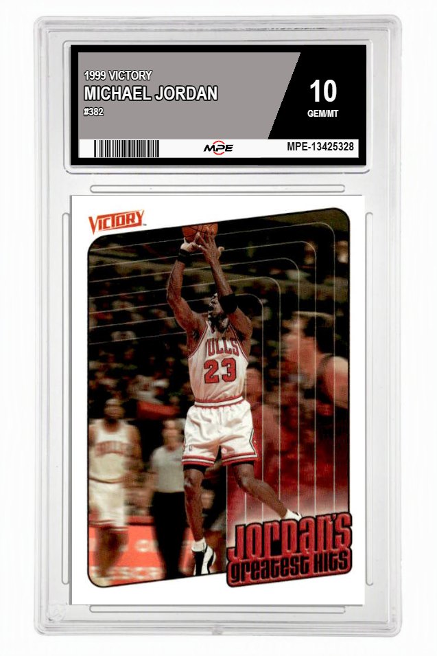 1999 VICTORY #382 MICHAEL JORDAN MPE 10 GEM/MT — graded card up for auction