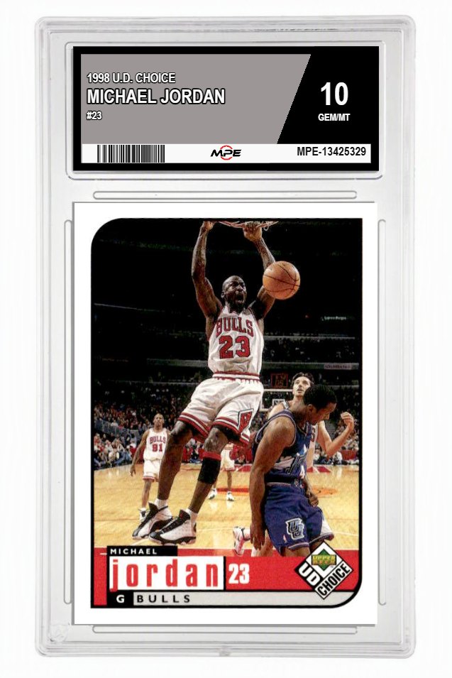 1998 U.D. CHOICE #23 MICHAEL JORDAN MPE 10 GEM/MT — graded card up for auction