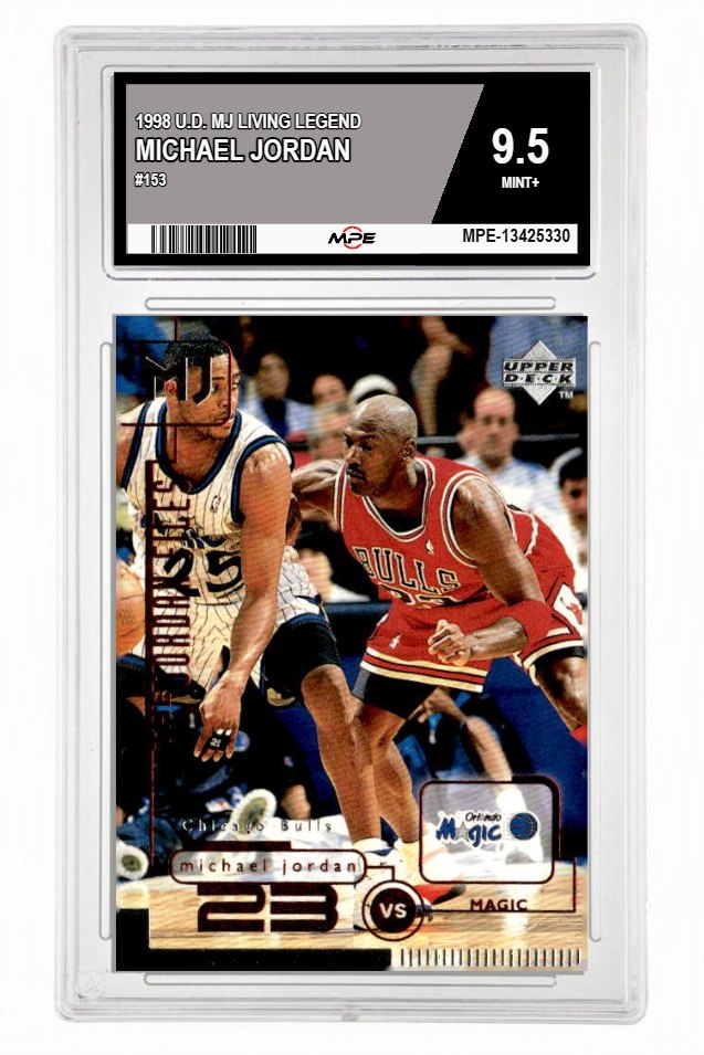 1998 U.D. MJ LIVING LEGEND #153 MICHAEL JORDAN MPE 9.5 MINT+ — graded card up for auction