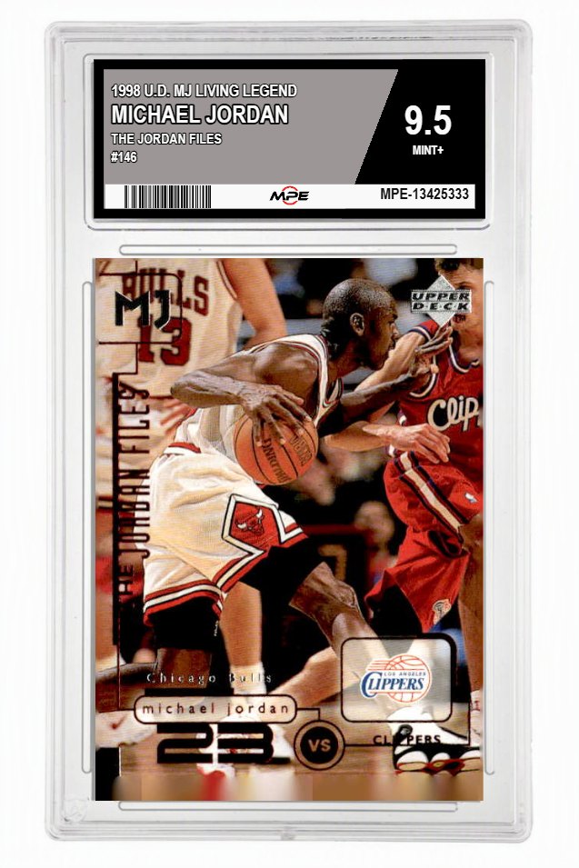 1998 U.D. MJ LIVING LEGEND THE JORDAN FILES #146 MICHAEL JORDAN MPE 9.5 MINT+ — graded card up for auction