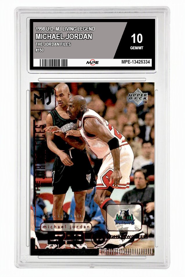 1998 U.D. MJ LIVING LEGEND THE JORDAN FILES #150 MICHAEL JORDAN MPE 10 GEM/MT — graded card up for auction