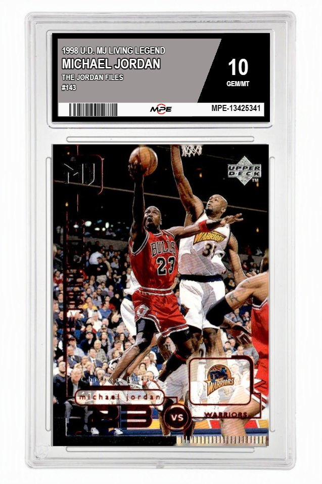 1998 U.D. MJ LIVING LEGEND THE JORDAN FILES #143 MICHAEL JORDAN MPE 10 GEM/MT — graded card up for auction