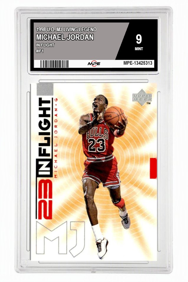 1998 U.D. MJ LIVING LEGEND IN FLIGHT #IF1 MICHAEL JORDAN MPE 9 MINT — graded card up for auction