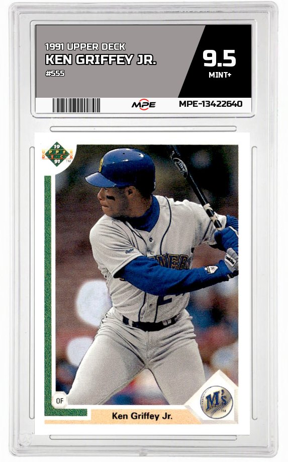 1991 UPPER DECK #555 KEN GRIFFEY JR. MPE 9.5 MINT+ — graded card auctioned from the MPE vault