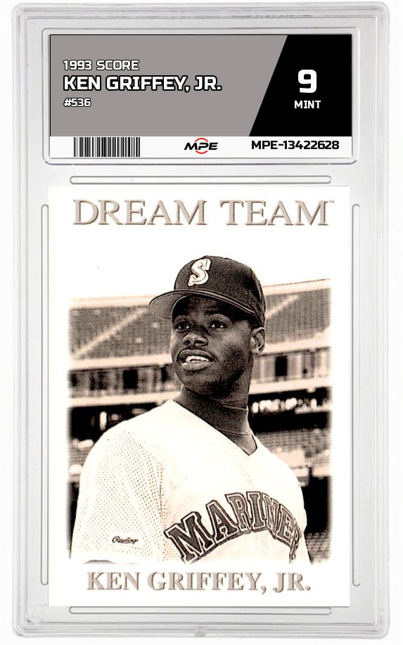 1993 SCORE #536 KEN GRIFFEY, JR. MPE 9 MINT — graded card auctioned from the MPE vault