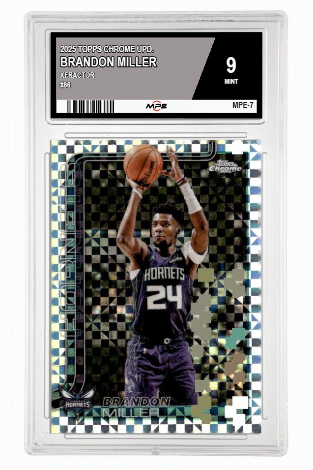 2025 TOPPS CHROME UPD. XFRACTOR #86 BRANDON MILLER MPE 9 MINT — graded card auctioned from the MPE vault