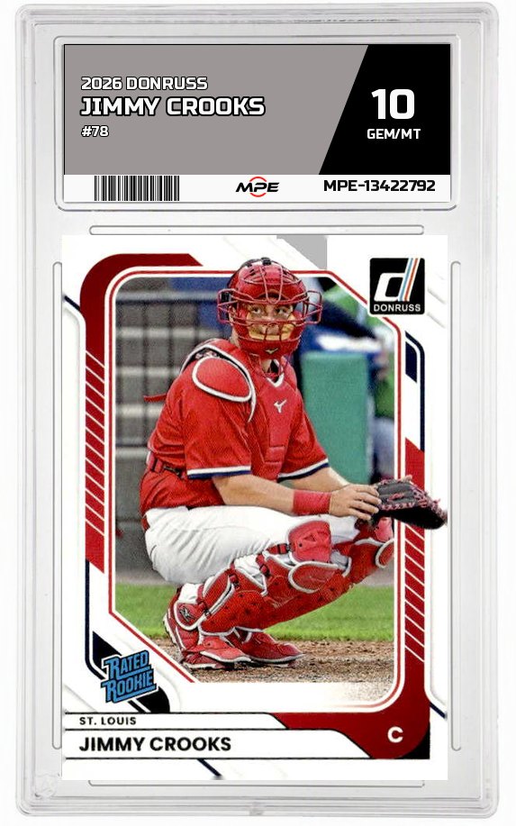 2026 DONRUSS #78 JIMMY CROOKS MPE 10 GEM/MT — graded card auctioned from the MPE vault