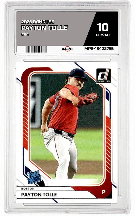 2026 DONRUSS #94 PAYTON TOLLE MPE 10 GEM/MT — graded card auctioned from the MPE vault