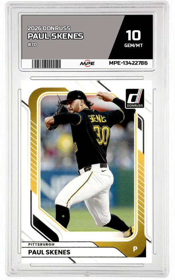 2026 DONRUSS #70 PAUL SKENES MPE 10 GEM/MT — graded card auctioned from the MPE vault