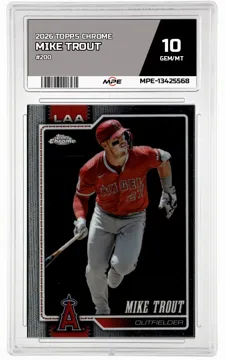 2026 TOPPS CHROME #200 MIKE TROUT MPE 10 GEM/MT — graded card up for auction