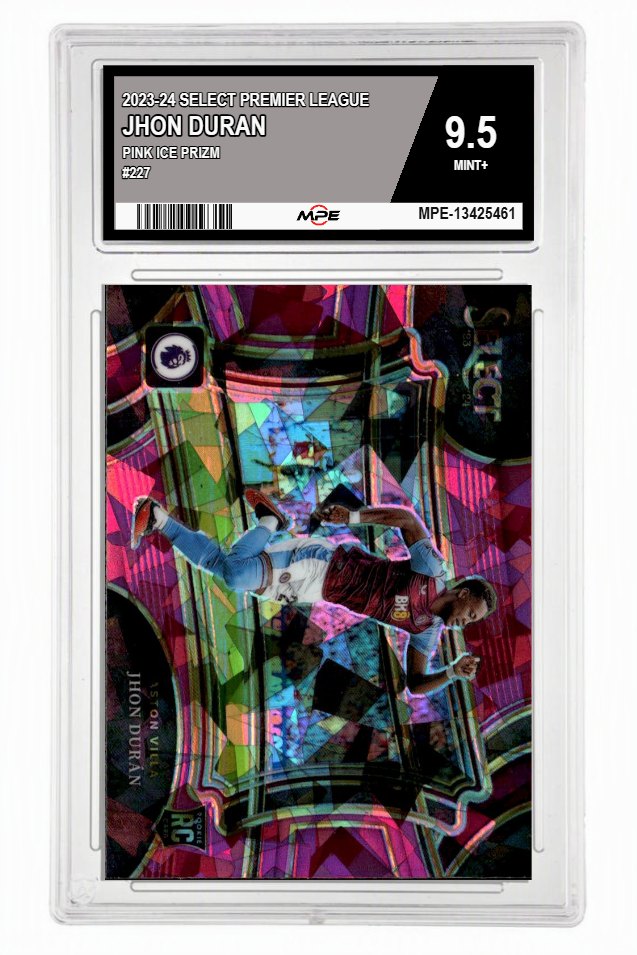 2023-24 SELECT PREMIER LEAGUE PINK ICE PRIZM #227 JHON DURAN MPE 9.5 MINT+ — graded card up for auction