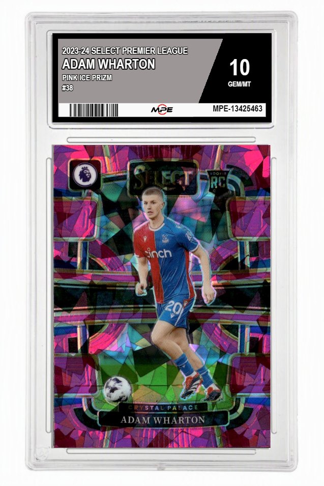2023-24 SELECT PREMIER LEAGUE PINK ICE PRIZM #38 ADAM WHARTON MPE 10 GEM/MT — graded card up for auction