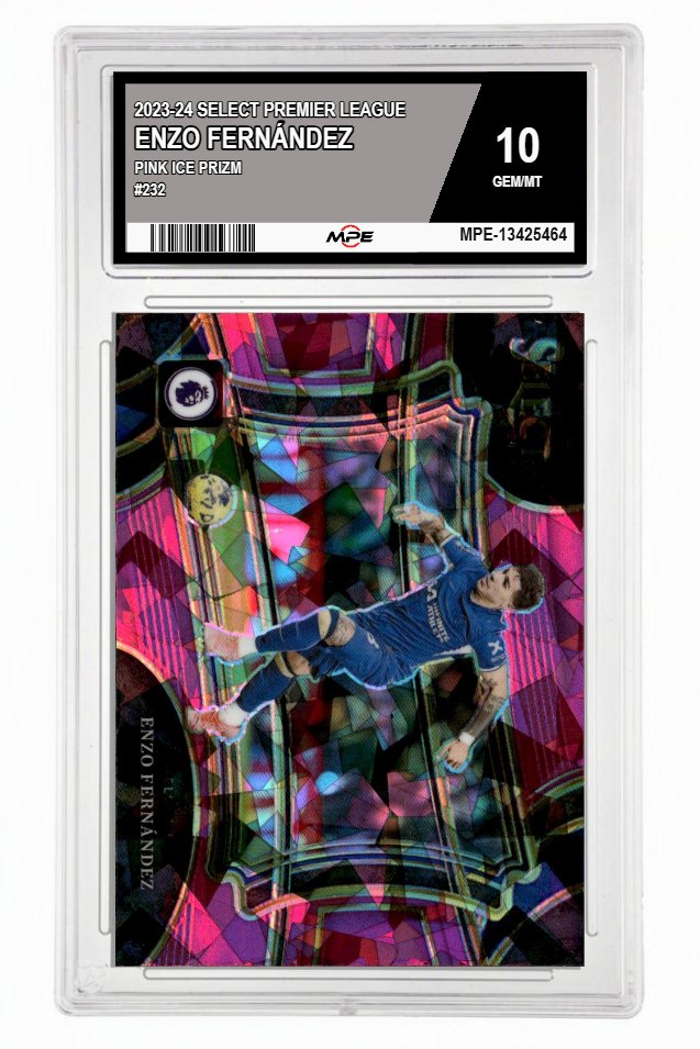 2023-24 SELECT PREMIER LEAGUE PINK ICE PRIZM #232 ENZO FERNÁNDEZ MPE 10 GEM/MT — graded card up for auction