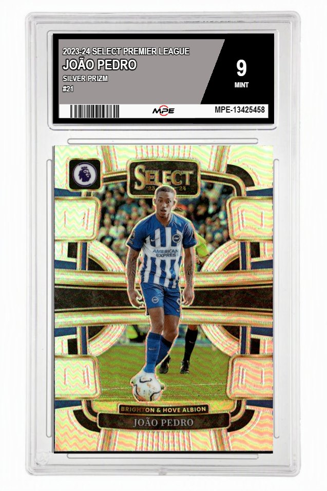 2023-24 SELECT PREMIER LEAGUE SILVER PRIZM #21 JOÃO PEDRO MPE 9 MINT — graded card up for auction
