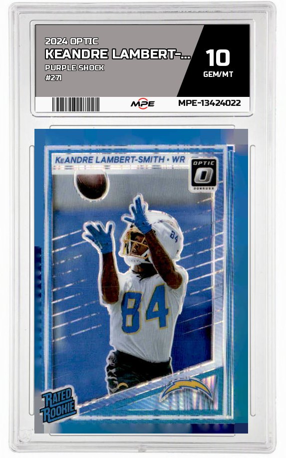 2024 OPTIC PURPLE SHOCK #271 KEANDRE LAMBERT-SMITH MPE 10 GEM/MT — graded card auctioned from the MPE vault